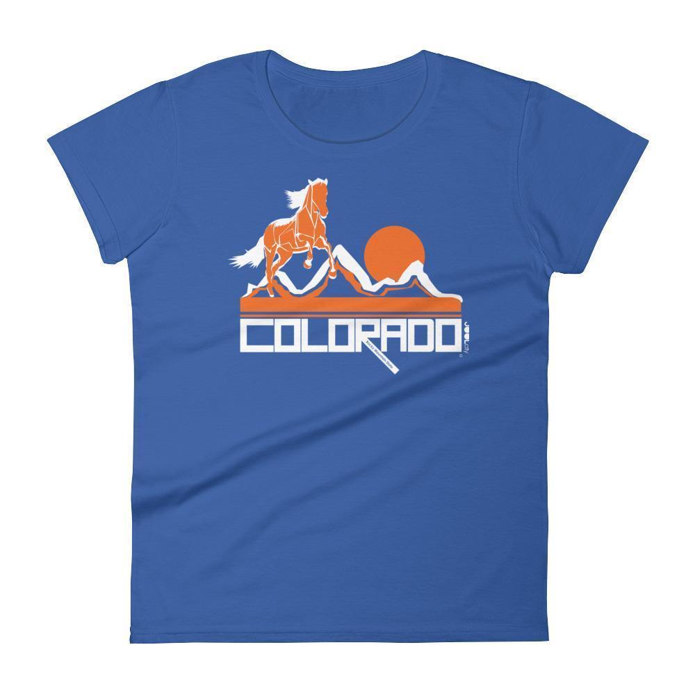 Colorado Hill Horse Women's Short Sleeve T-Shirt T-Shirt Royal Blue / 2XL designed by JOOLcity