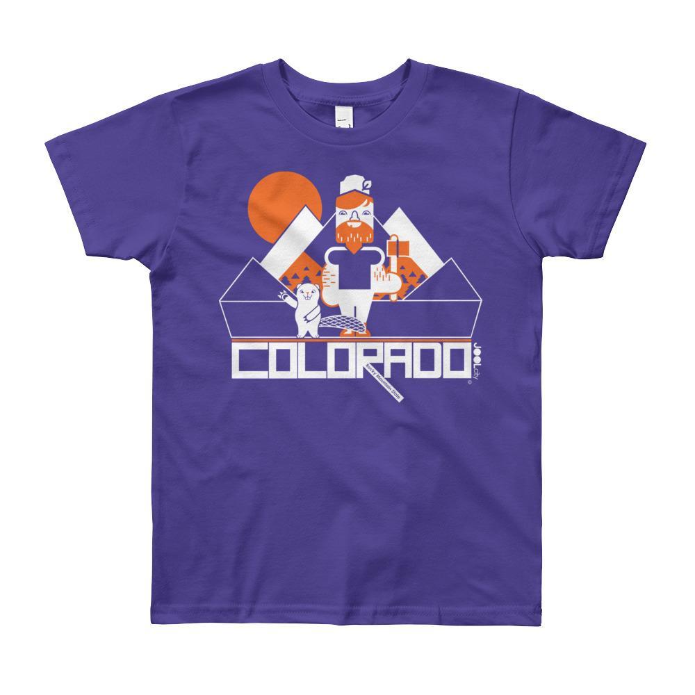Colorado Lumber Jack Short Sleeve Youth youth t-shirt T-Shirt Purple / 12yrs designed by JOOLcity