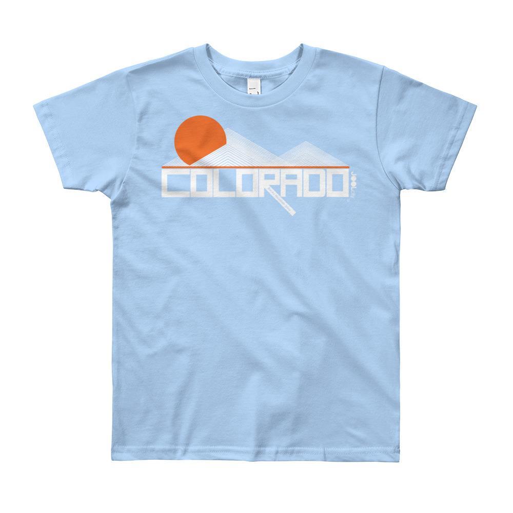 Colorado Mod-Mountain Short Sleeve Youth youth t-shirt T-Shirt Baby Blue / 12yrs designed by JOOLcity