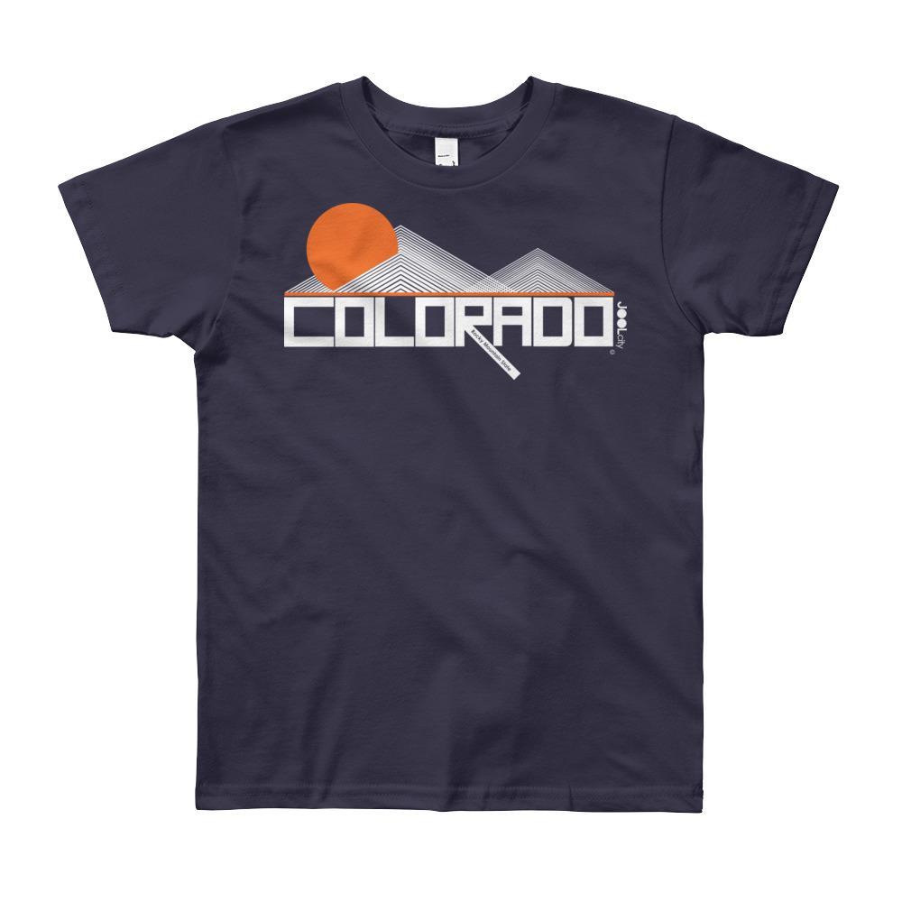 Colorado Mod-Mountain Short Sleeve Youth youth t-shirt T-Shirt Navy / 12yrs designed by JOOLcity