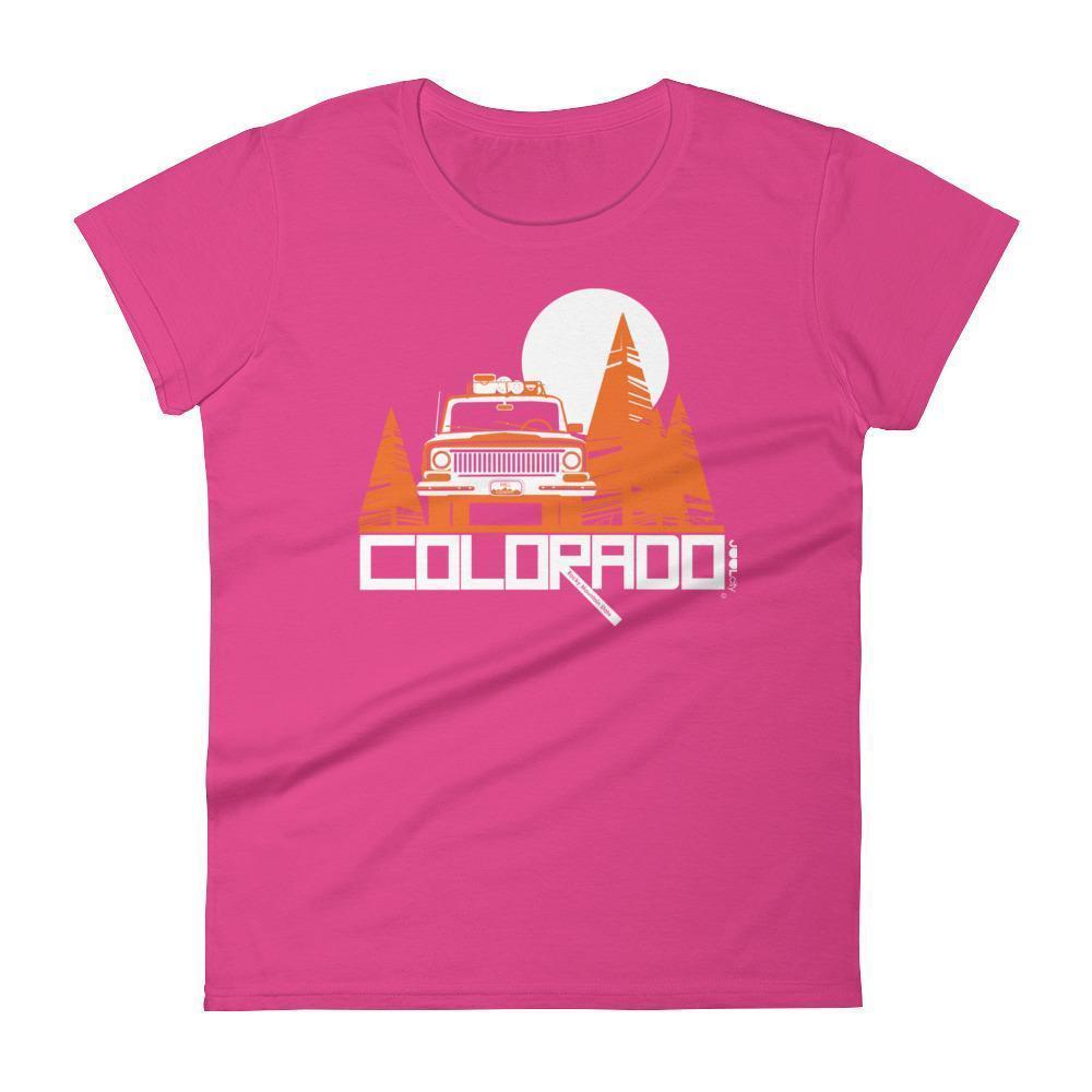 Colorado Wagon Wheel Women's  Short Sleeve T-Shirt T-Shirt Hot Pink / 2XL designed by JOOLcity