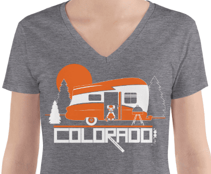 ColoradoCamper Women's Fashion Deep V-neck Tee T-Shirt  designed by JOOLcity