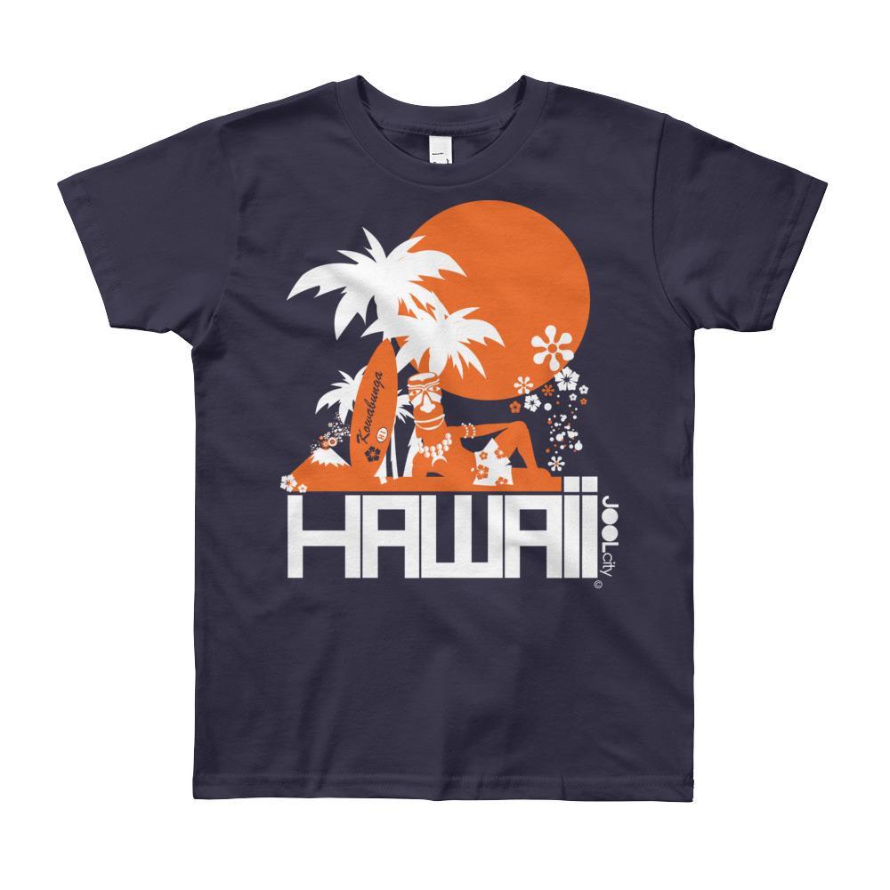 Hawaii Apres Surf Short Sleeve Youth T-shirt T-Shirt Navy / 12yrs designed by JOOLcity