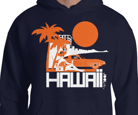 Hawaii Beach Bombshell Hooded Men's Sweatshirt Hoodie  designed by JOOLcity