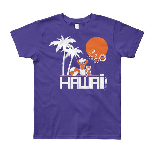 Hawaii Beach Love Short Sleeve Youth T-shirt T-Shirt Purple / 12yrs designed by JOOLcity