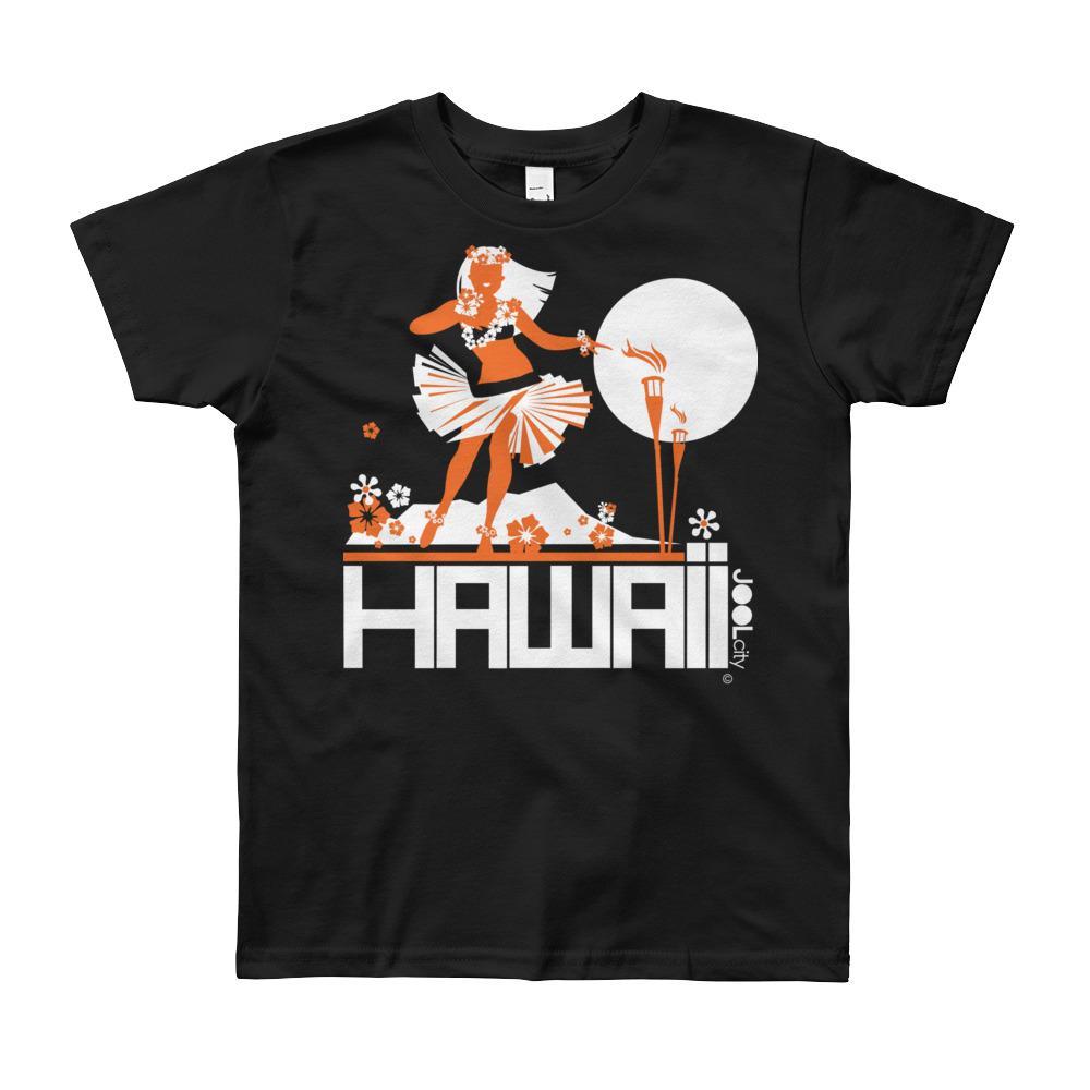 Hawaii Hula Happy Short Sleeve Youth T-shirt T-Shirt Black / 12yrs designed by JOOLcity