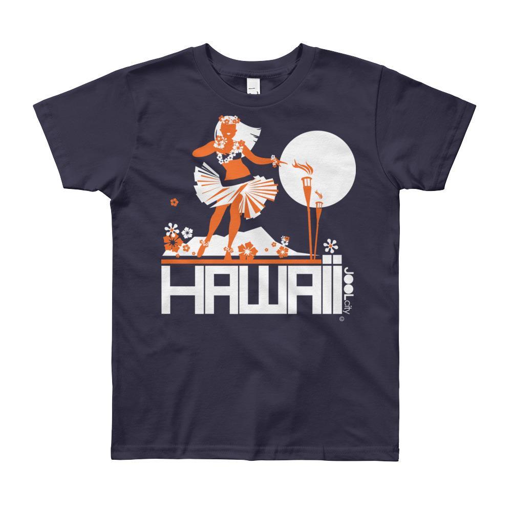 Hawaii Hula Happy Short Sleeve Youth T-shirt T-Shirt Navy / 12yrs designed by JOOLcity