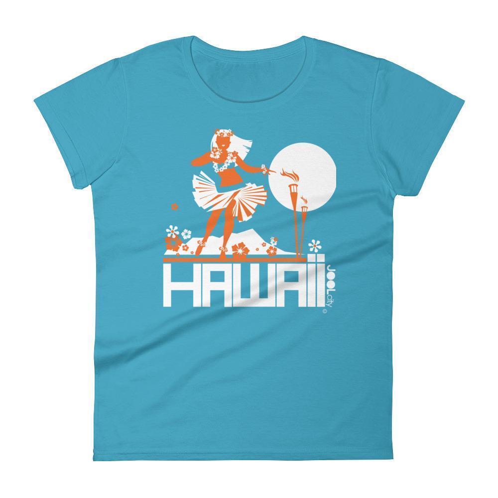 Hawaii  Hula Happy  Women's   Short Sleeve T-Shirt T-Shirt Caribbean Blue / 2XL designed by JOOLcity