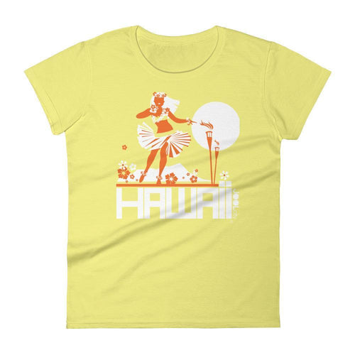 Hawaii  Hula Happy  Women's   Short Sleeve T-Shirt T-Shirt Spring Yellow / 2XL designed by JOOLcity