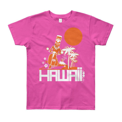 Hawaii Longboard Love Short Sleeve Youth T-shirt T-Shirt Fuchsia / 12yrs designed by JOOLcity