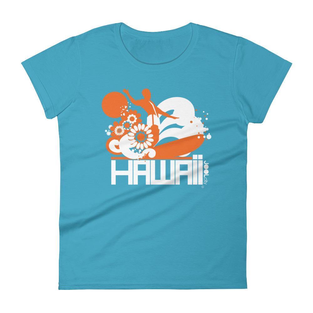 Hawaii  Longboard Love  Women's   Short Sleeve T-Shirt T-Shirt Caribbean Blue / 2XL designed by JOOLcity
