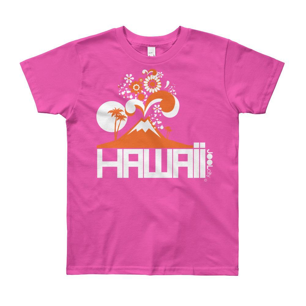 Hawaii Mountain Eruptous Short Sleeve Youth T-shirt T-Shirt Fuchsia / 12yrs designed by JOOLcity