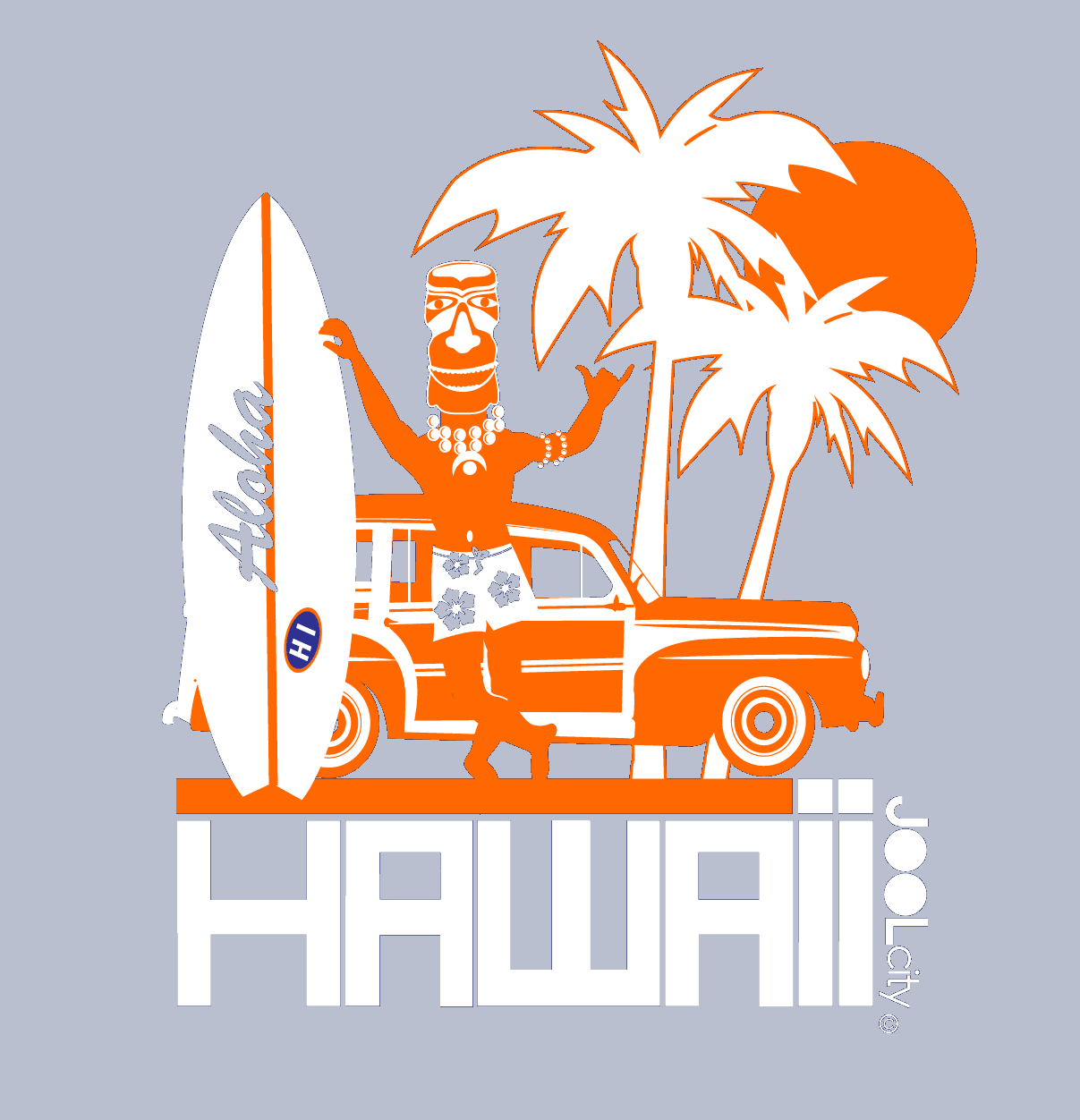 Hawaii Surfin Woody Baby Onesie