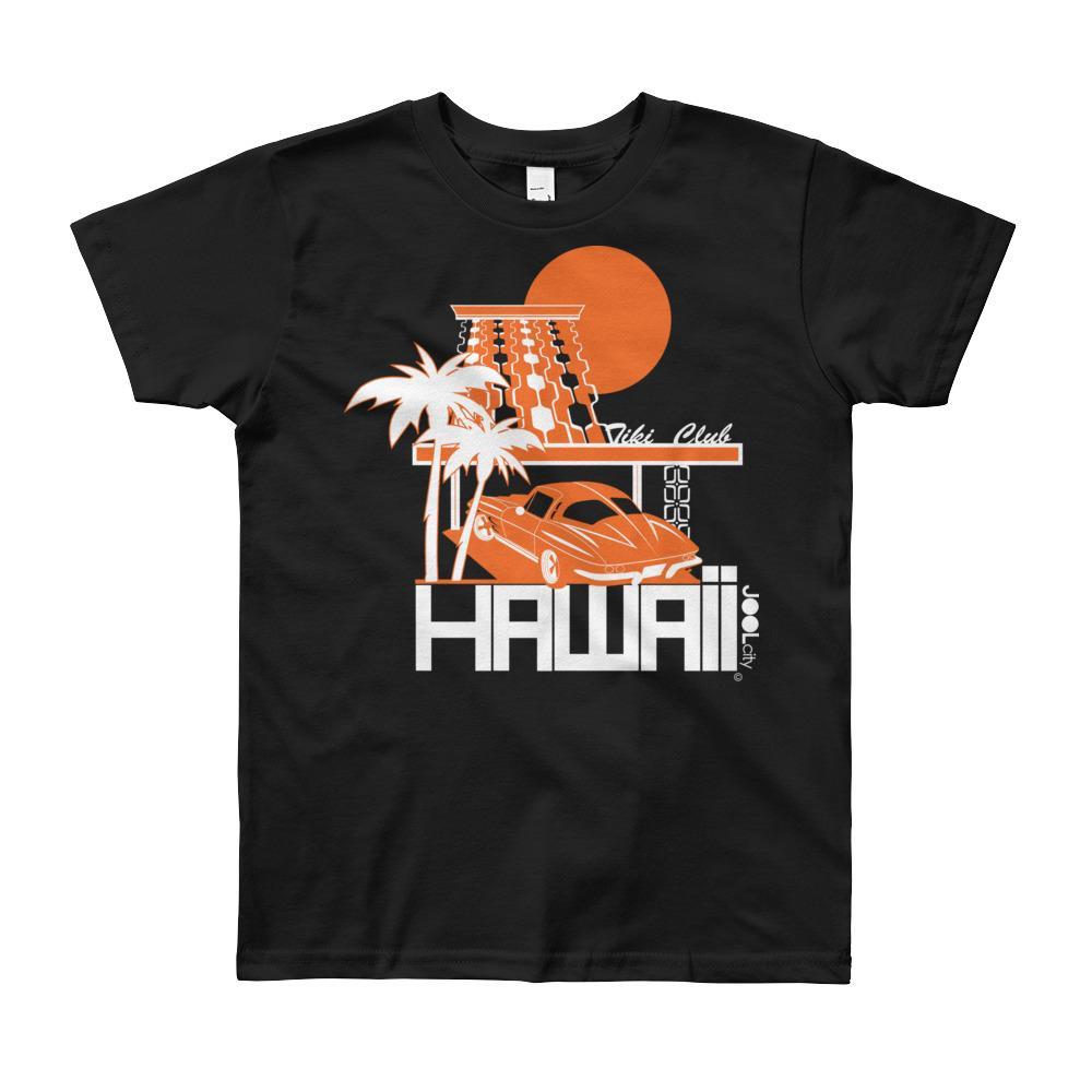 Hawaii Tiki Club Short Sleeve Youth T-shirt T-Shirt Black / 12yrs designed by JOOLcity