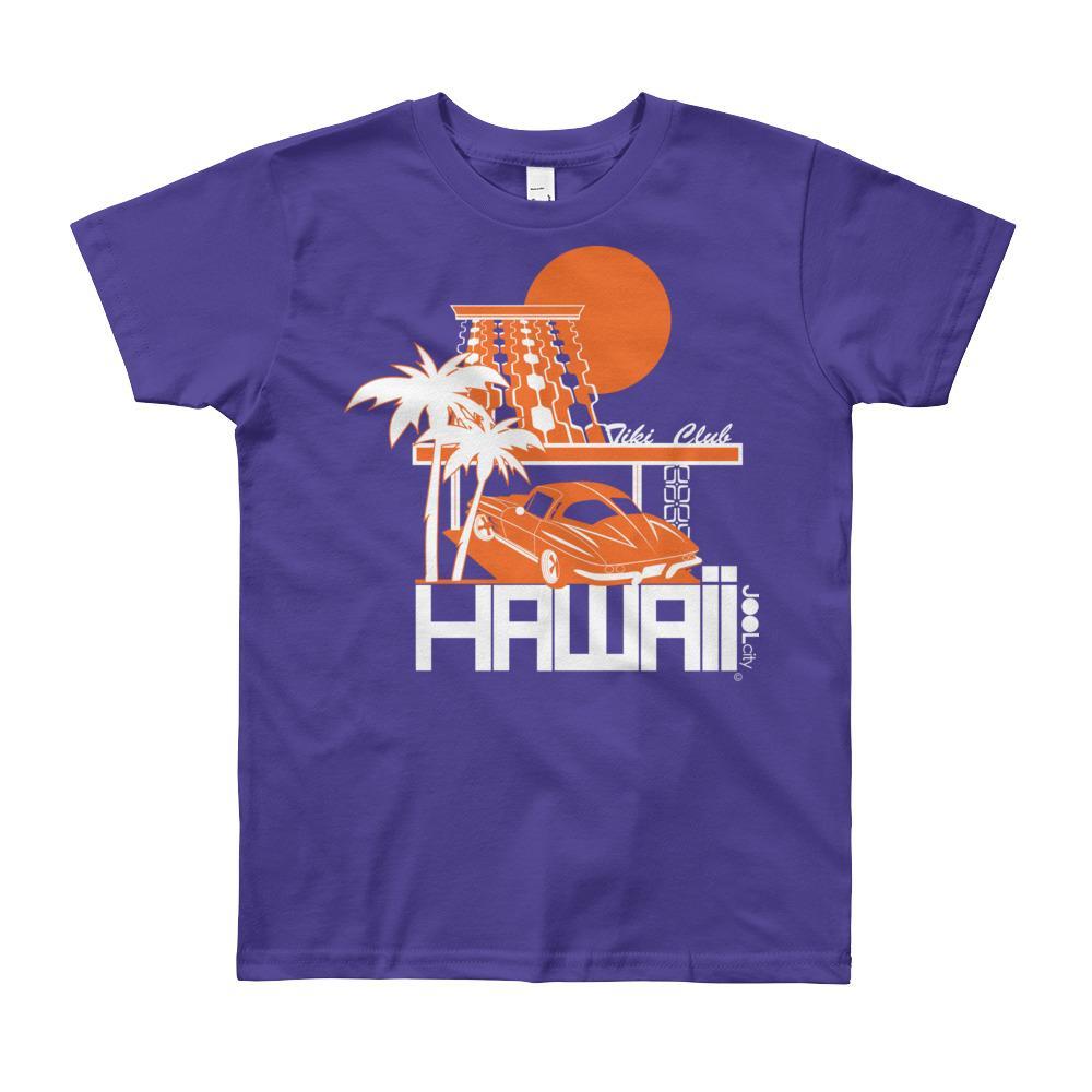 Hawaii Tiki Club Short Sleeve Youth T-shirt T-Shirt Purple / 12yrs designed by JOOLcity