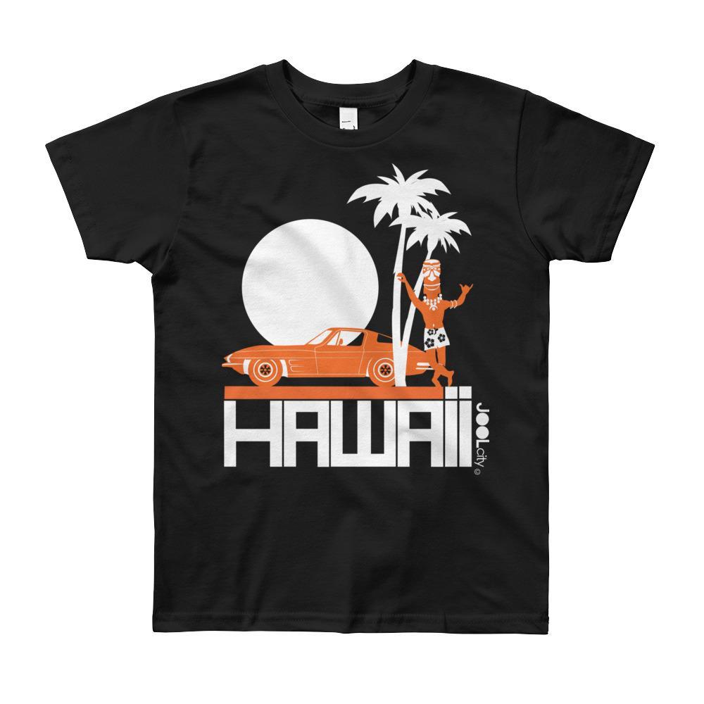 Hawaii Tiki Guy Ride Short Sleeve Youth T-shirt T-Shirt Black / 10yrs designed by JOOLcity
