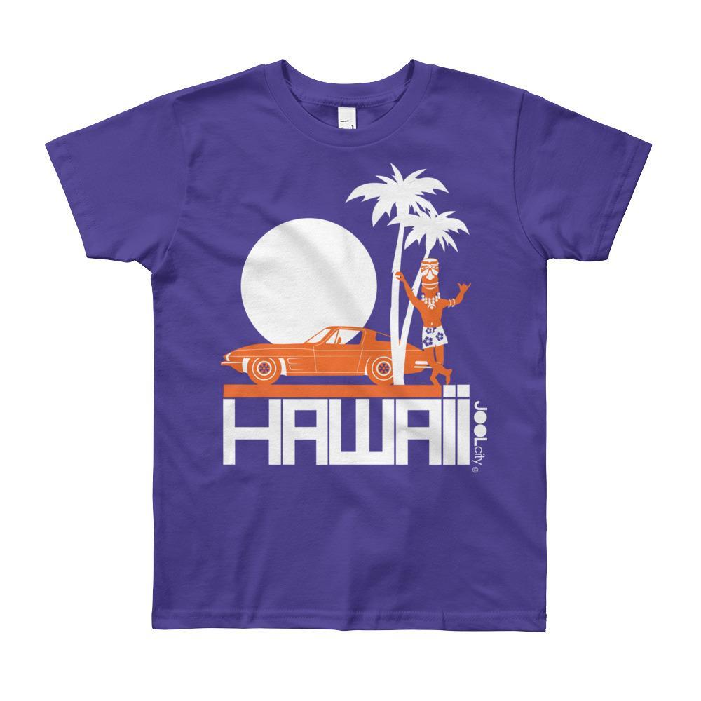 Hawaii Tiki Guy Ride Short Sleeve Youth T-shirt T-Shirt Purple / 12yrs designed by JOOLcity