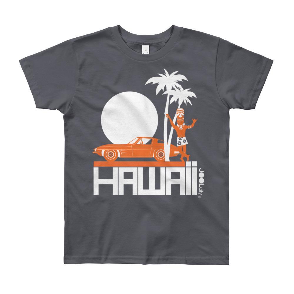 Hawaii Tiki Guy Ride Short Sleeve Youth T-shirt T-Shirt Slate / 12yrs designed by JOOLcity