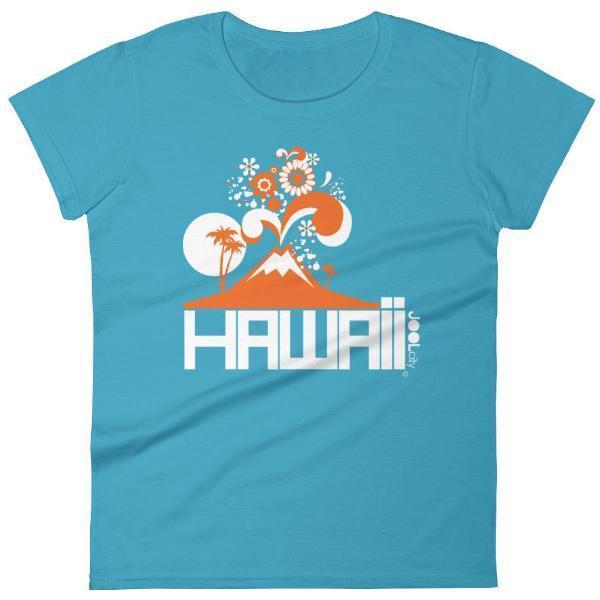 Hawaii  Volcano Eruptous  Women's   Short Sleeve T-Shirt T-Shirt Caribbean Blue / 2XL designed by JOOLcity