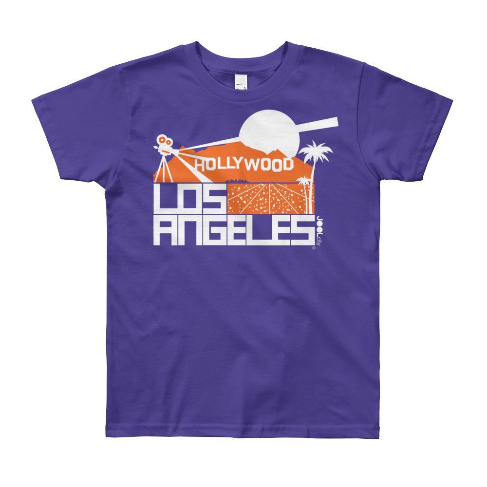 Los Angeles Hollywood Hiils Short Sleeve Youth T-shirt T-Shirt Purple / 12yrs designed by JOOLcity