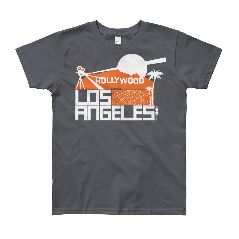 Los Angeles Hollywood Hiils Short Sleeve Youth T-shirt T-Shirt Slate / 12yrs designed by JOOLcity
