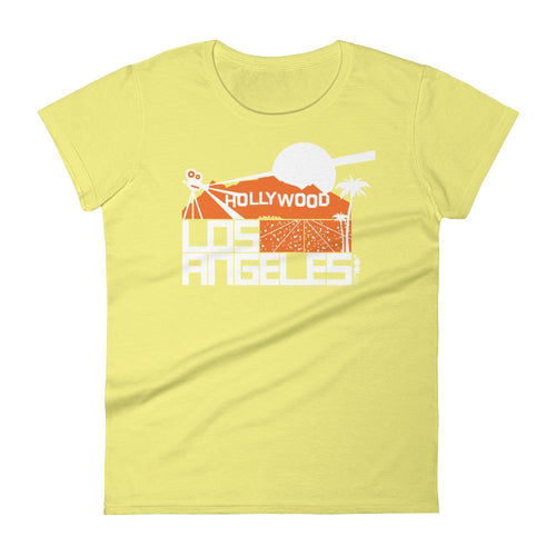 Los Angeles  Hollywood Hills  Women's  Short Sleeve T-Shirt T-Shirt Spring Yellow / 2XL designed by JOOLcity