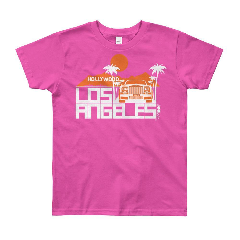 Los Angeles Hollywood Star Short Sleeve Youth T-shirt T-Shirt Fuchsia / 12yrs designed by JOOLcity