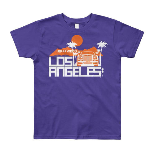 Los Angeles Hollywood Star Short Sleeve Youth T-shirt T-Shirt Purple / 12yrs designed by JOOLcity