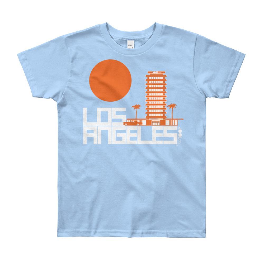Los Angeles JOOLcity Tower Short Sleeve Youth T-shirt T-Shirt Baby Blue / 12yrs designed by JOOLcity