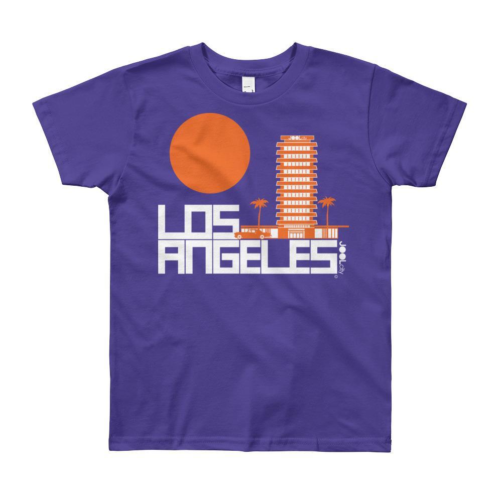 Los Angeles JOOLcity Tower Short Sleeve Youth T-shirt T-Shirt Purple / 12yrs designed by JOOLcity