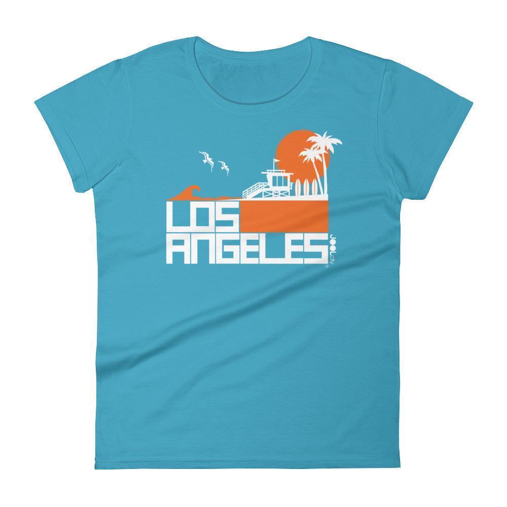 Los Angeles  Lifeguard Love  Women's  Short Sleeve T-Shirt T-Shirt Caribbean Blue / 2XL designed by JOOLcity