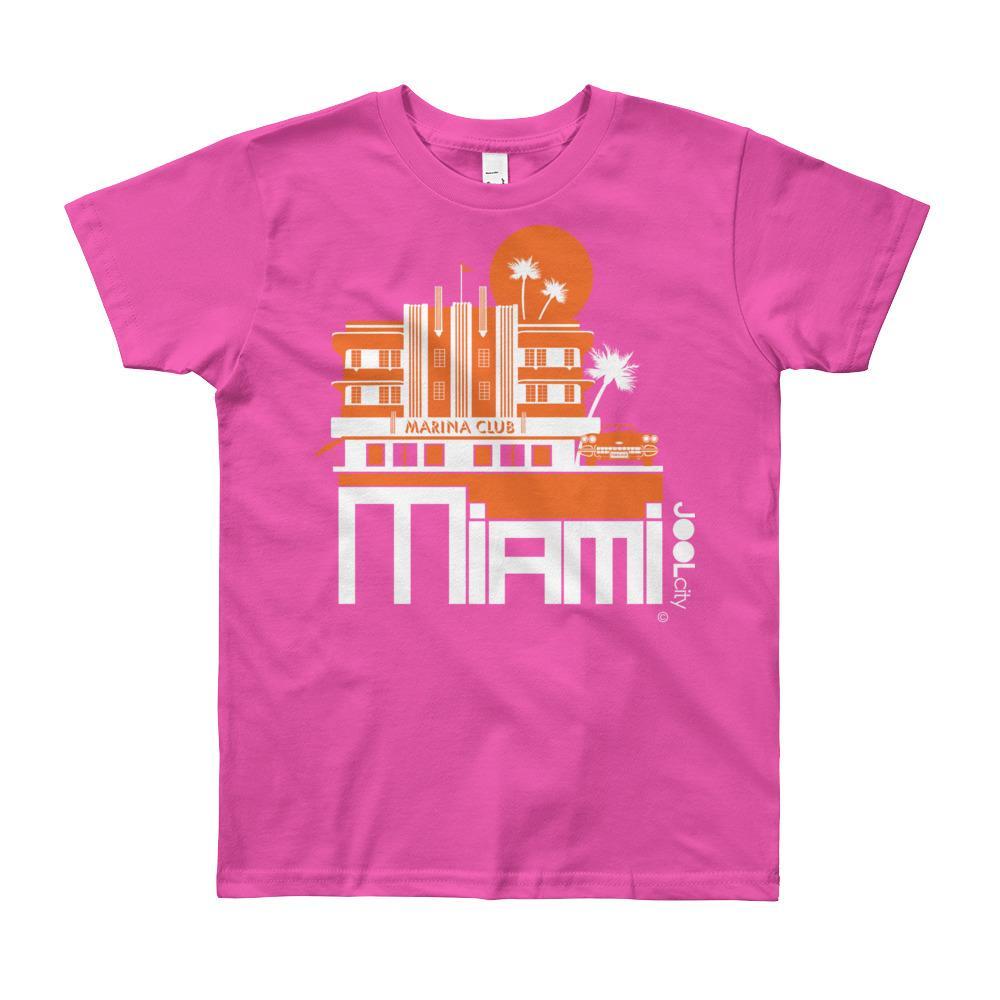 Miami Beach Vette Short Sleeve Youth T-shirt T-Shirt Fuchsia / 12yrs designed by JOOLcity
