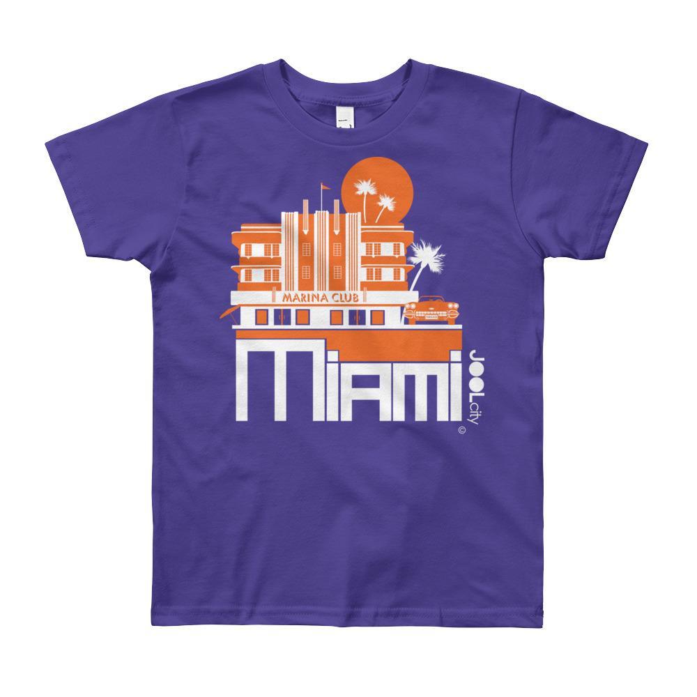 Miami Beach Vette Short Sleeve Youth T-shirt T-Shirt Purple / 12yrs designed by JOOLcity