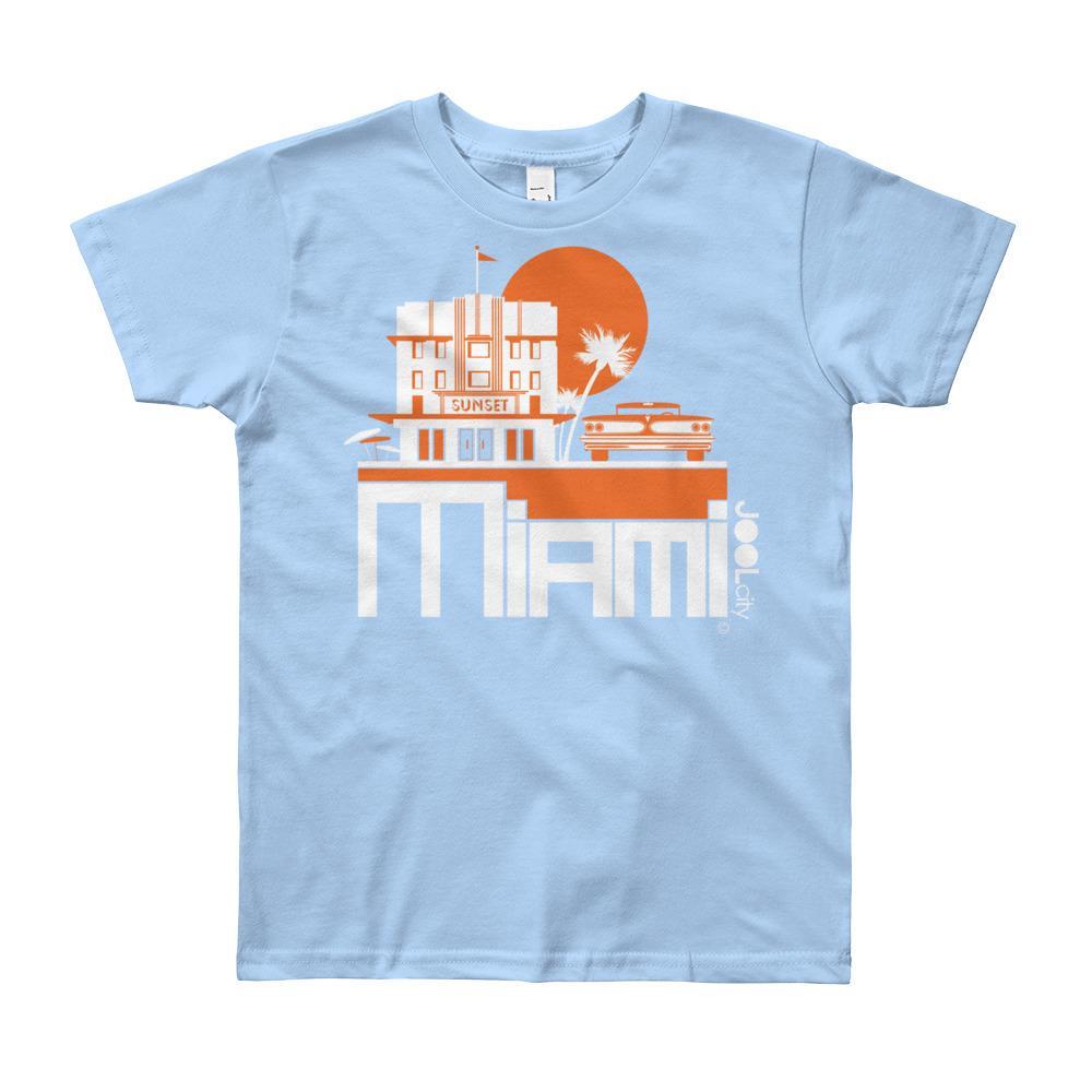 Miami Deco Ride Short Sleeve Youth T-shirt T-Shirt Baby Blue / 12yrs designed by JOOLcity
