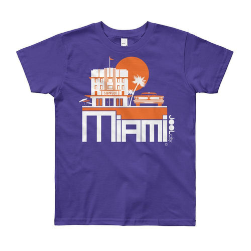 Miami Deco Ride Short Sleeve Youth T-shirt T-Shirt Purple / 12yrs designed by JOOLcity