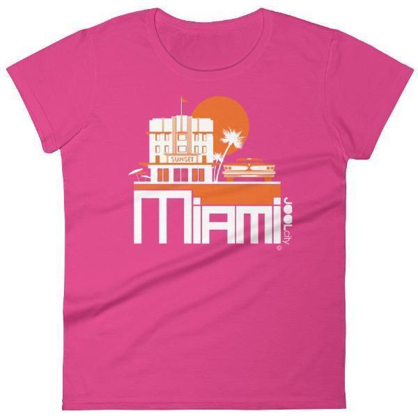 Miami Deco Ride Women's Short Sleeve T-shirt T-Shirt Hot Pink / 2XL designed by JOOLcity