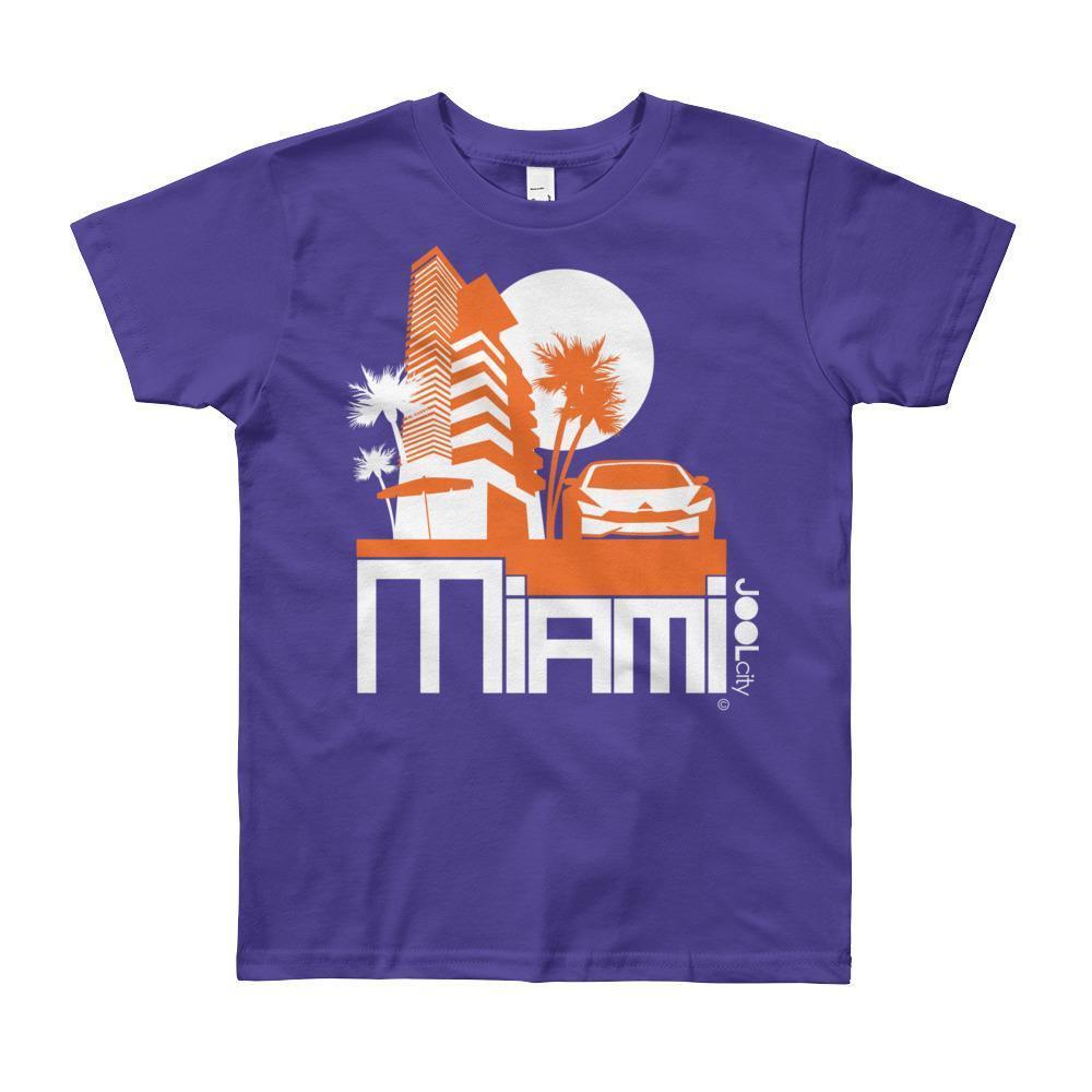 Miami Sleek City Short Sleeve Youth T-shirt T-Shirt Purple / 12yrs designed by JOOLcity