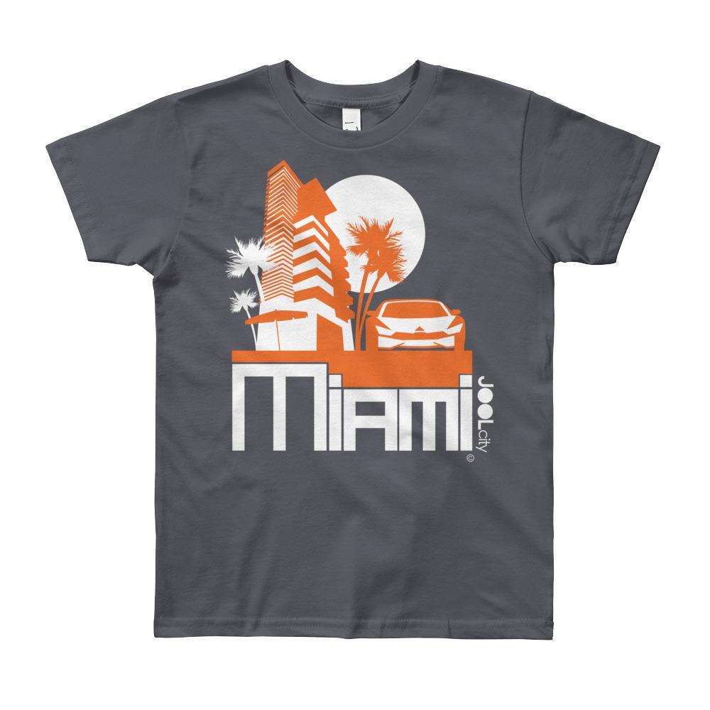 Miami Sleek City Short Sleeve Youth T-shirt T-Shirt Slate / 12yrs designed by JOOLcity