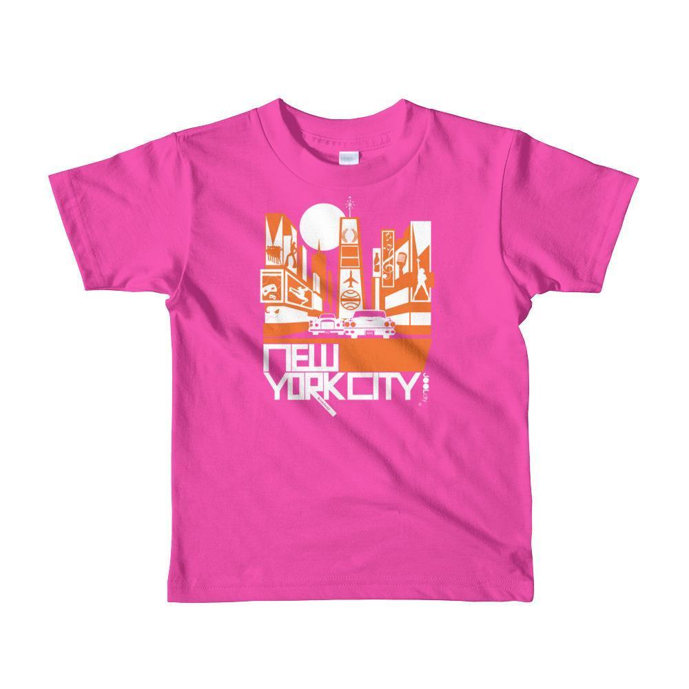 New York Broadway Nights Toddler Short Sleeve T-shirt T-Shirt Fuchsia / 6yrs designed by JOOLcity