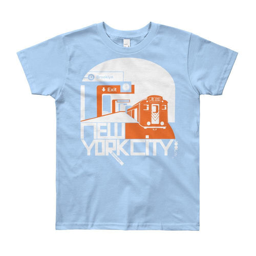 New York Brooklyn Bound Short Sleeve Youth T-shirt T-Shirt Baby Blue / 12yrs designed by JOOLcity