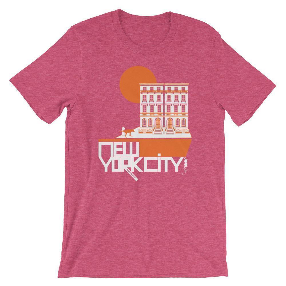 New York Brownstone Doggy Short-Sleeve Men's  T-Shirt T-Shirt Heather Raspberry / 2XL designed by JOOLcity