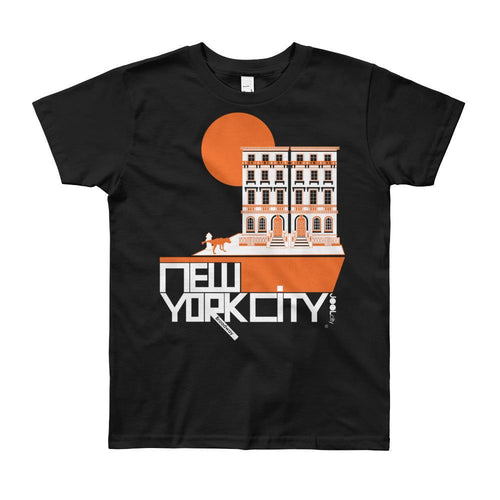 New York Brownstone Doggy Short Sleeve Youth T-shirt T-Shirt Black / 12yrs designed by JOOLcity