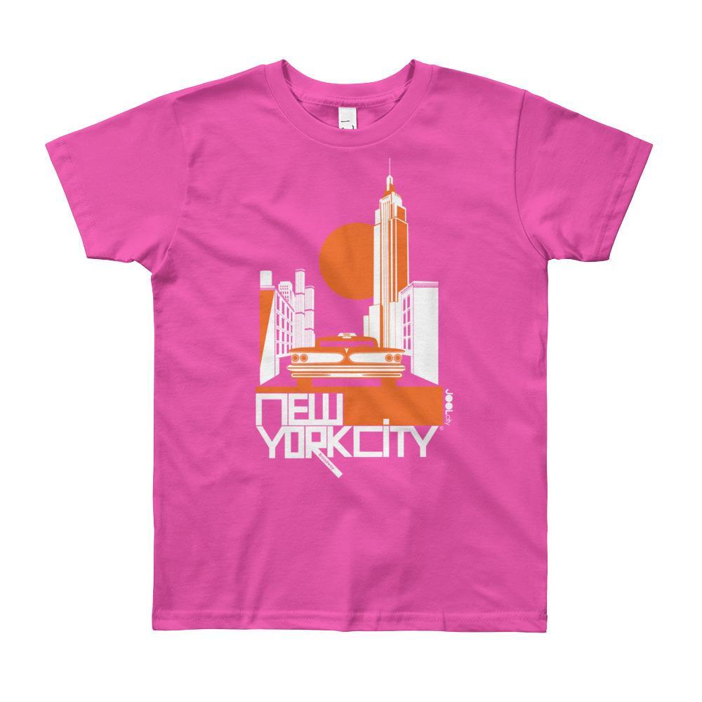 New York Empire Ride Short Sleeve Youth T-shirt T-Shirt Fuchsia / 12yrs designed by JOOLcity