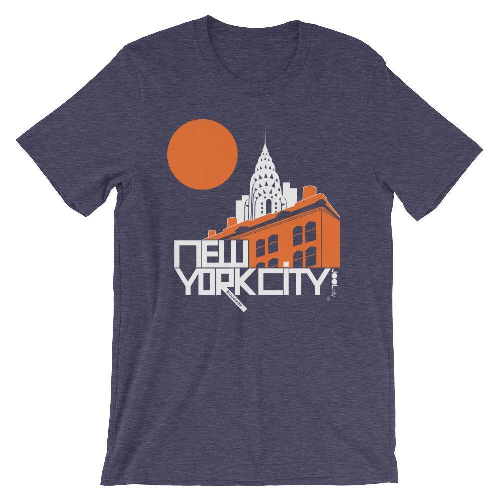 New York Gotham Deco Short-Sleeve Men's T-Shirt T-Shirt Heather Midnight Navy / 2XL designed by JOOLcity