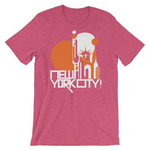 New York Lady Liberty Short-Sleeve Men's  T-Shirt T-Shirt Heather Raspberry / 2XL designed by JOOLcity