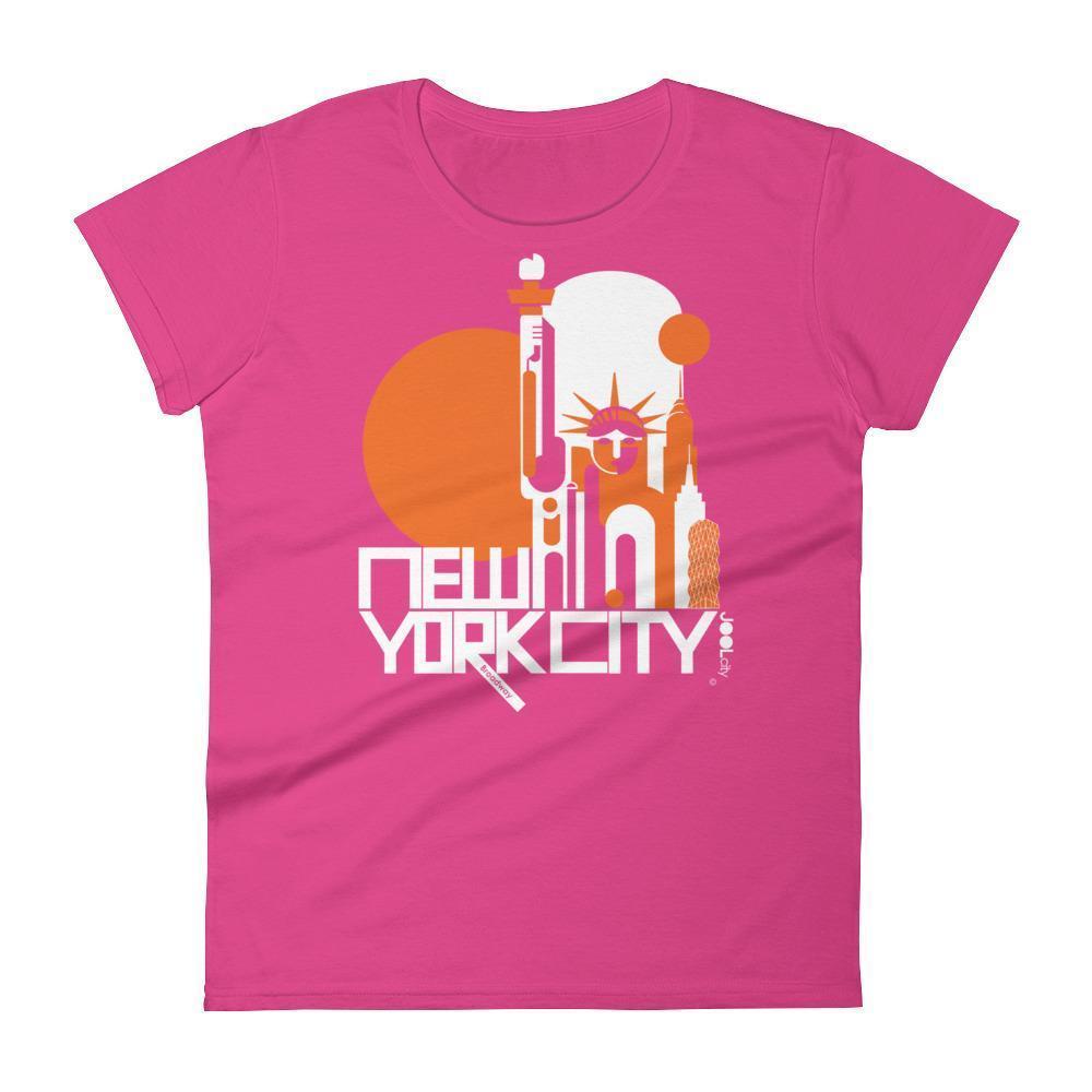 New York Lady Liberty Women's  Short Sleeve T-Shirt T-Shirt Hot Pink / 2XL designed by JOOLcity