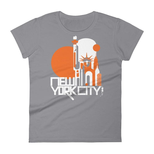 New York Lady Liberty Women's  Short Sleeve T-Shirt T-Shirt Storm Grey / 2XL designed by JOOLcity