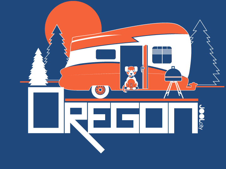 Oregon Camping Pup Toddler Short-Sleeve T-Shirt T-Shirt  designed by JOOLcity