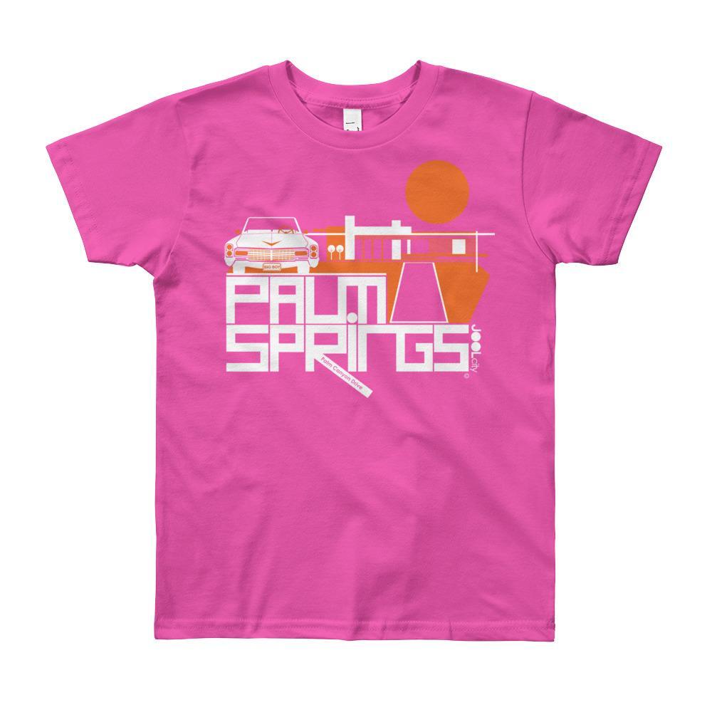 Palm Springs Big Caddy Daddy Short Sleeve Youth T-shirt T-Shirt Fuchsia / 12yrs designed by JOOLcity