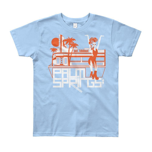 Palm Springs Fabulous Short Sleeve Youth T-shirt T-Shirt Baby Blue / 12yrs designed by JOOLcity